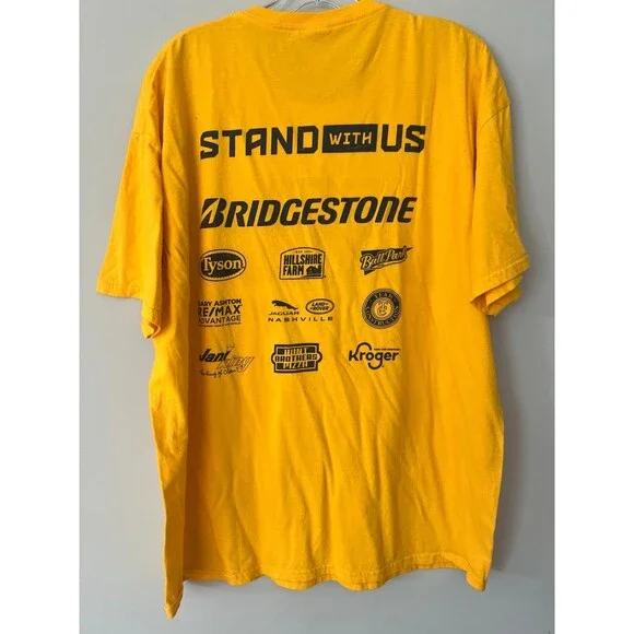 BNWOT NHL Nashville Predators Yellow PLAYOFF MODE Bridgestone T-Shirt Tee sz XL - Picture 2 of 2